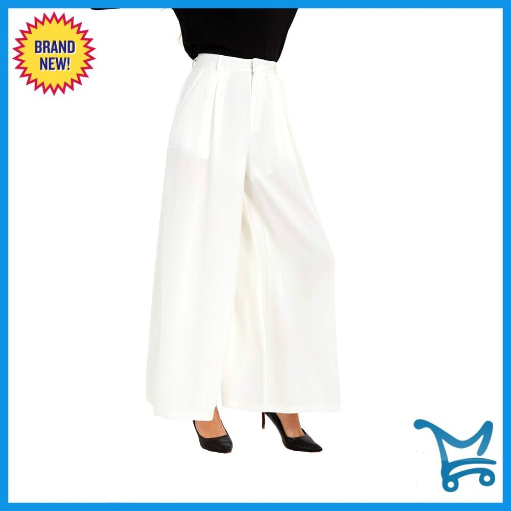 High Waist Wide Leg Palazzo Pants Regular Size Flowy Casual Trousers